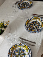 Set piatti piano e fondo in ceramica di Caltagirone