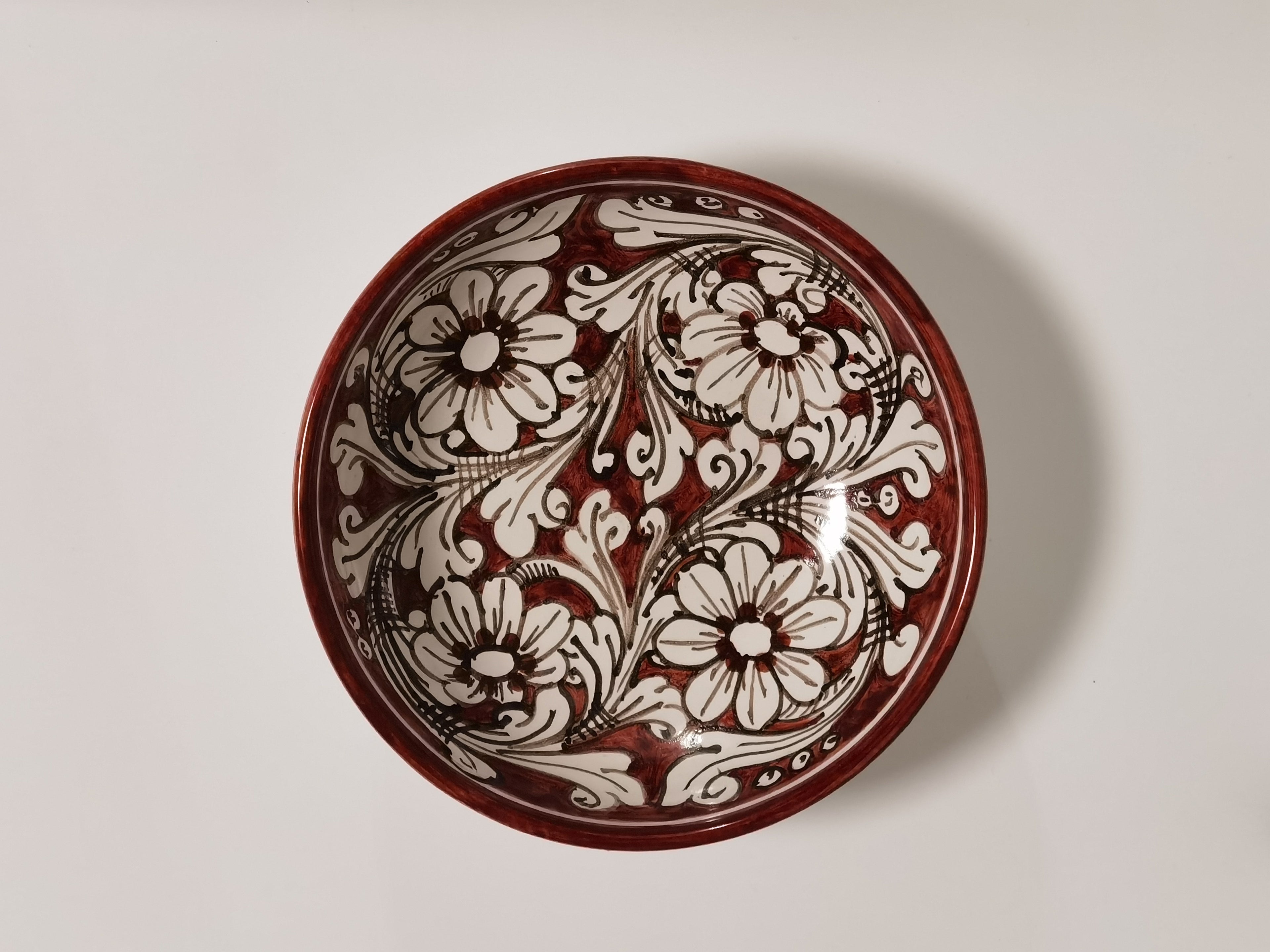 Set di Piatti Artigianali Ornati con Fiori – Ceramica di Caltagirone (6 pezzi)