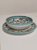 Set di Piatti Artigianali Ornati con Fiori – Ceramica di Caltagirone (6 pezzi)
