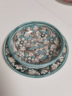 Set di Piatti Artigianali Ornati con Fiori – Ceramica di Caltagirone (6 pezzi)
