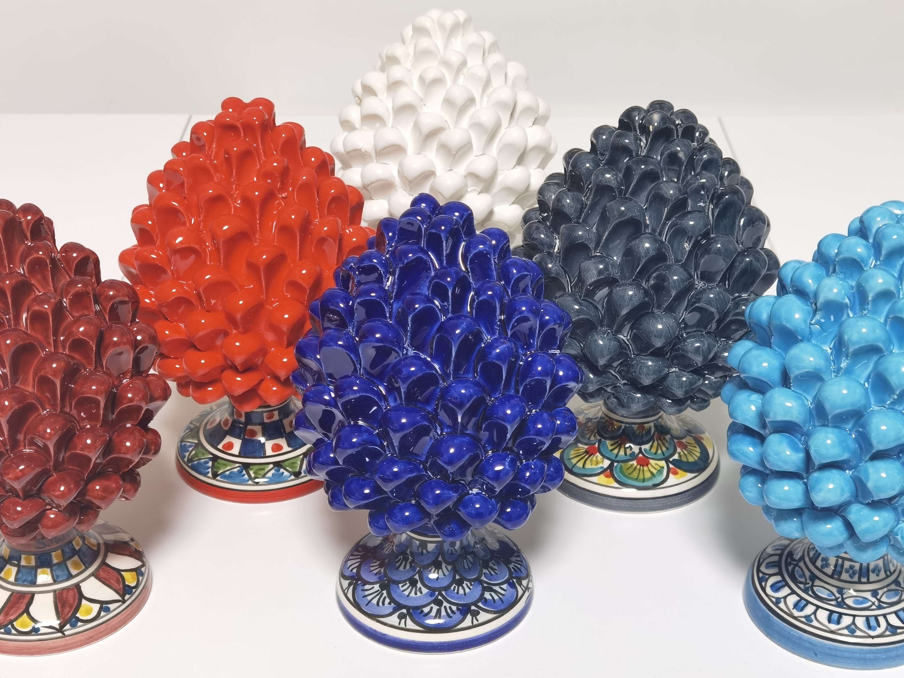 Pigna Turchese Decorata – Ceramica di Caltagirone | 20 cm