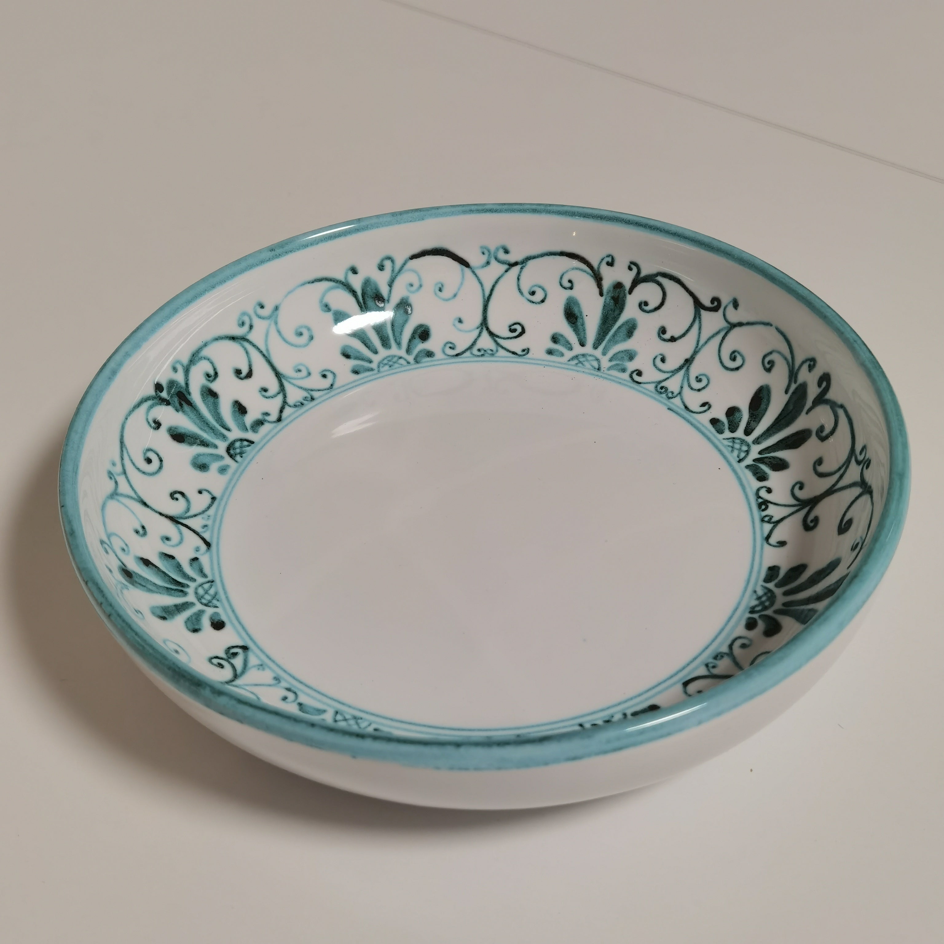 Set Piatti e Ciotola Decoro Seicento Verde – Ceramica di Caltagirone