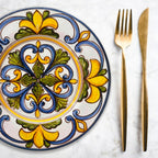 Set piatti piano e fondo in ceramica di Caltagirone