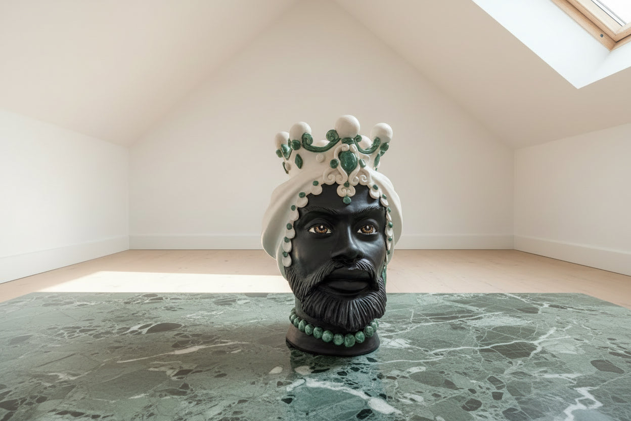 Uomo Testa di Moro – Ceramica di Caltagirone Artigianale (40 cm)