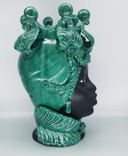 Testa di Moro Donna in Ceramica di Caltagirone – Handmade – 40 cm