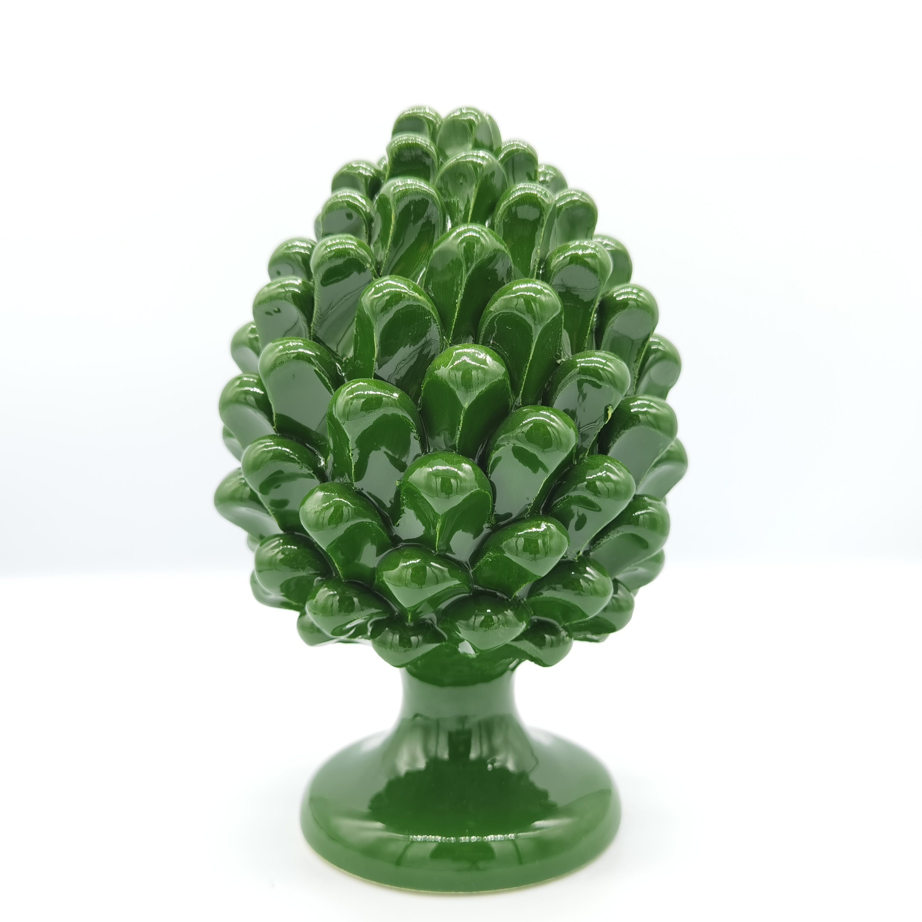 Pigna verde foglia 20cm - Ceramica di Caltagirone Fatta a mano