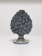 Pigna Artigianale in Ceramica di Caltagirone – Grigio Decorato – 20 cm