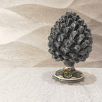 Pigna Artigianale in Ceramica di Caltagirone – Grigio Decorato – 20 cm