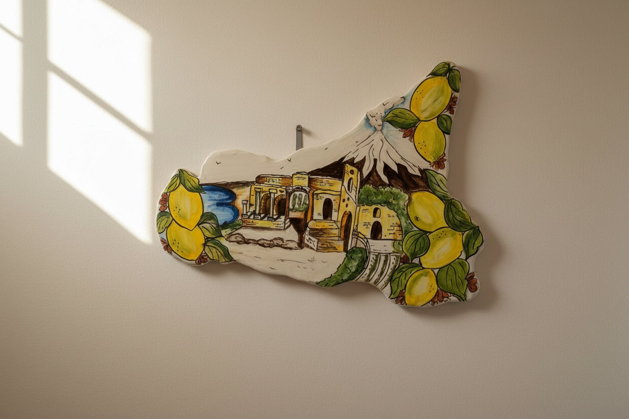 Mattonella Decorativa a Forma di Sicilia – 30 cm