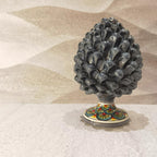 Pigna Artigianale in Ceramica di Caltagirone – Grigio Decorato – 20 cm